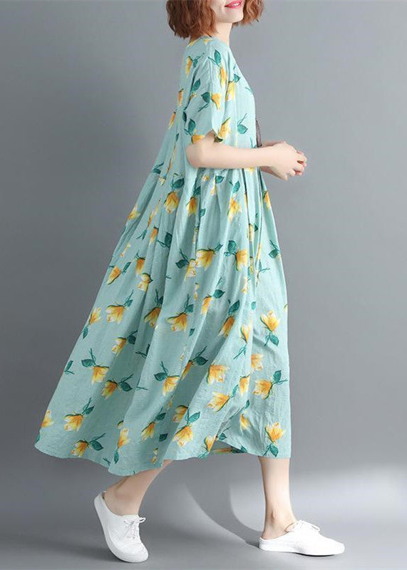 Fine Midi Cotton Dresses Clothing Dress Short Sleeve O Neck Long Dress