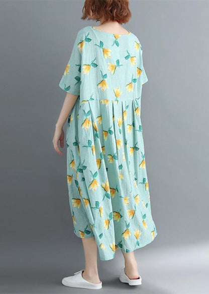 Fine Midi Cotton Dresses Clothing Dress Short Sleeve O Neck Long Dress