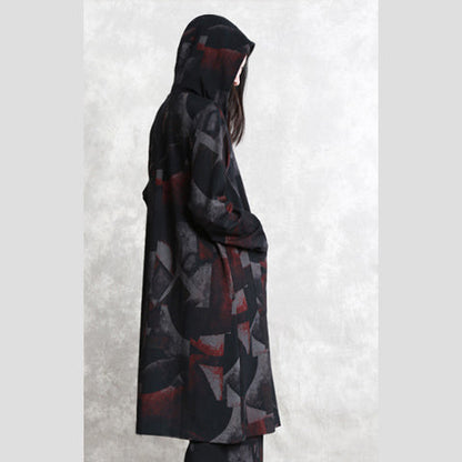 Fine Coat Oversized Two Pieces Hooded Pockets Coat Long Sleeve Long Coats Elastic Waist Trouse