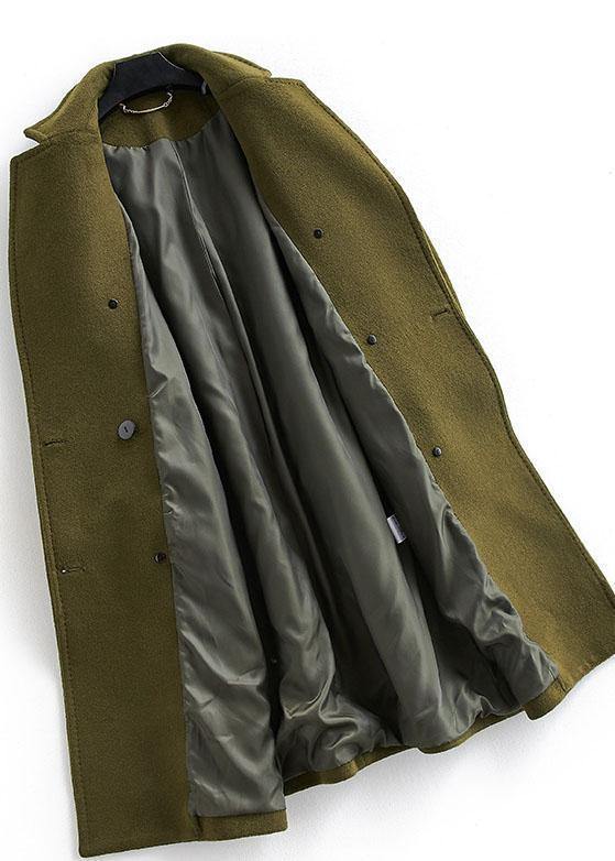 Woolen Coat Long Double Breast Coats Notched
