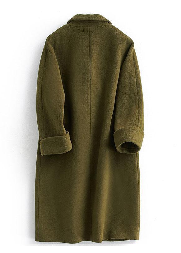 Woolen Coat Long Double Breast Coats Notched