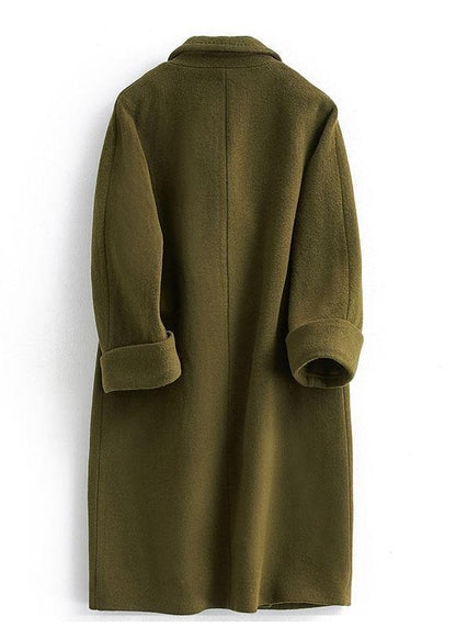 Woolen Coat Long Double Breast Coats Notched
