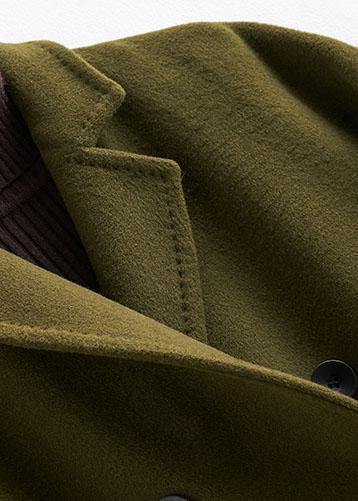 Woolen Coat Long Double Breast Coats Notched