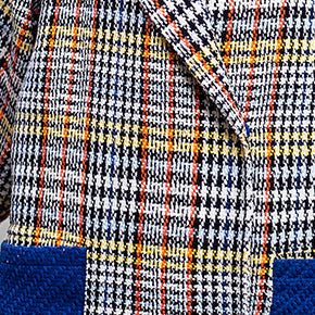 Fine Multicolor Plaid Winter Coat Pockets Maxi Coat Notched Winter Coat