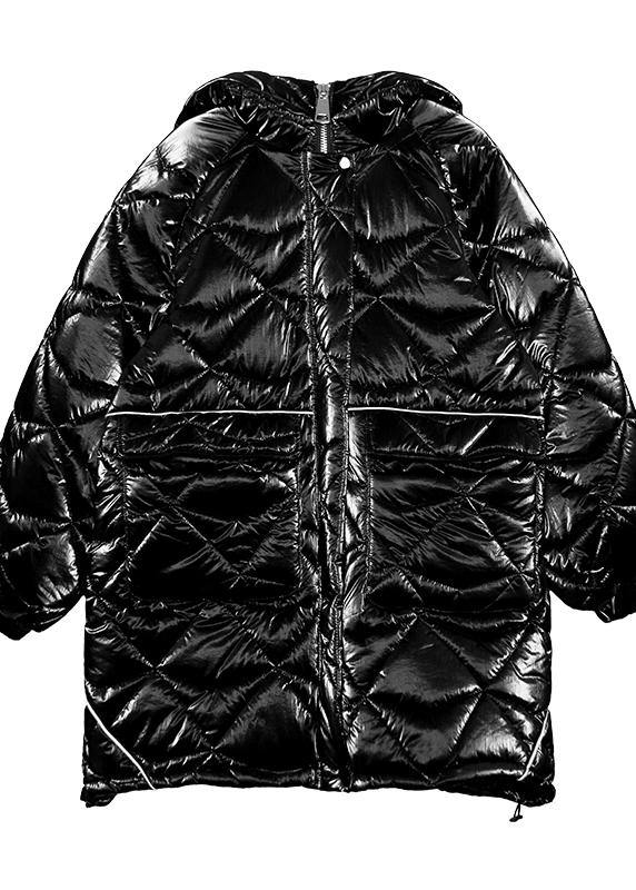 Fine Oversize Winter Jacket Green Hooded Zippered Parkas for