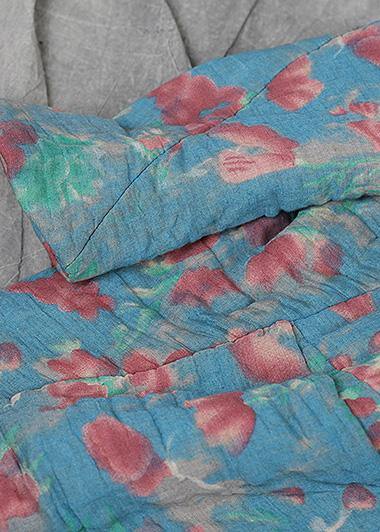 Fine Oversized Down Jacket Hooded Winter Outwear Blue Prints Winter Outfit