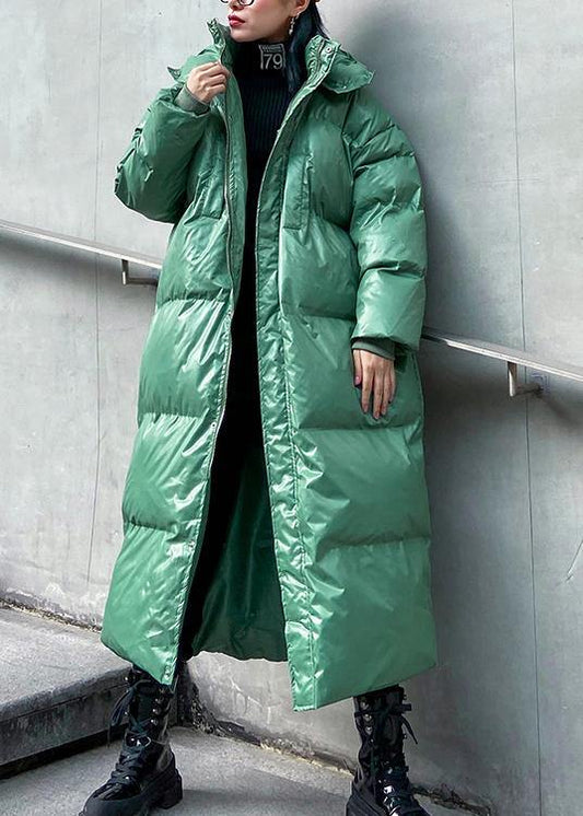 Clothing Down Jacket Outwear Green Hooded Zippered Winter Outwear