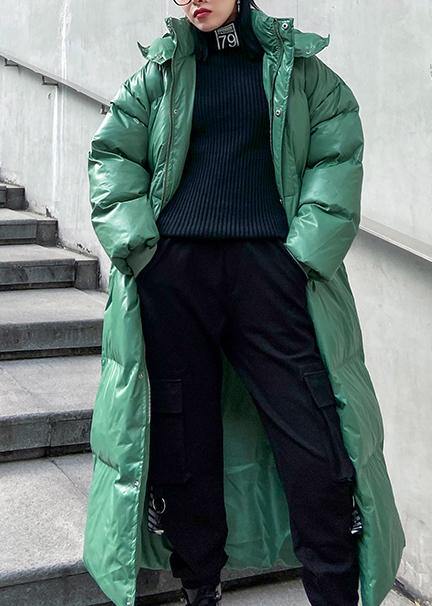 Clothing Down Jacket Outwear Green Hooded Zippered Winter Outwear