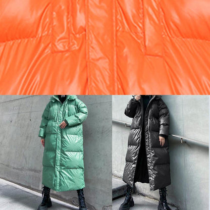 Clothing Down Jacket Outwear Green Hooded Zippered Winter Outwear