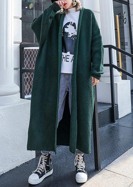 Fine Clothing Winter Outwear Blackish Green Thick Wool Coats
