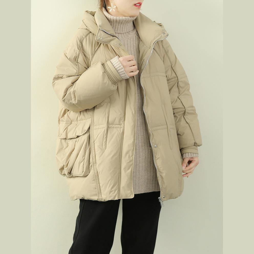Snow Jackets Coats Khaki Hooded Patchwork Warm Coat