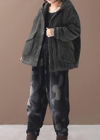 Fine Plussize Snow Jackets Hooded Outwear Green Short Coats