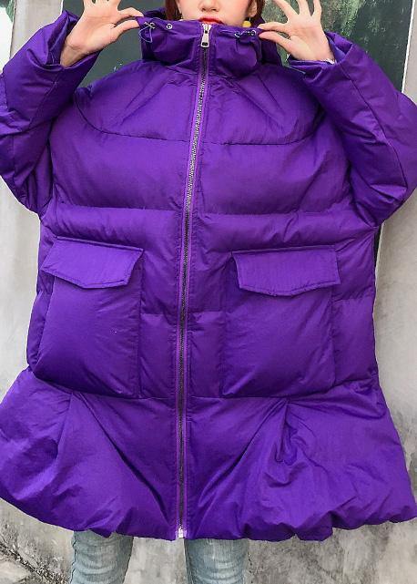 Fine Purple Overcoat Oversize Jackets & Coats Hooded Winter Winter Coats