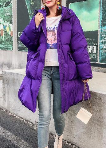 Fine Purple Overcoat Oversize Jackets & Coats Hooded Winter Winter Coats
