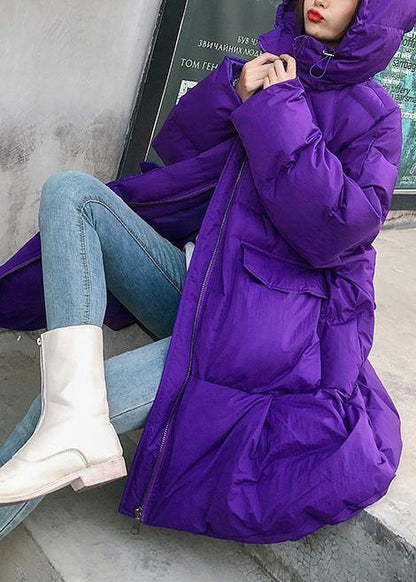 Fine Purple Overcoat Oversize Jackets & Coats Hooded Winter Winter Coats