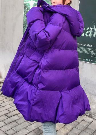 Fine Purple Overcoat Oversize Jackets & Coats Hooded Winter Winter Coats
