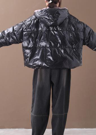 Fine Snow Winter Coats Black Hooded Thick Winter Coats