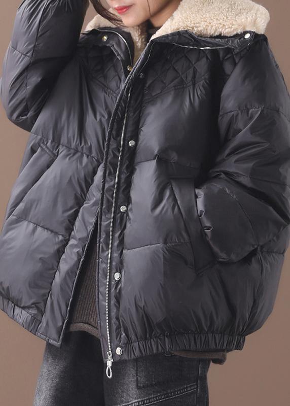 Fine Winter Jacket Winter Coats Black Warm Zippered Short Outwear