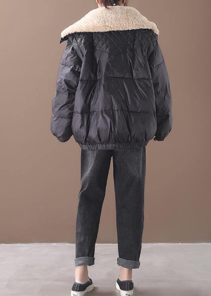 Fine Winter Jacket Winter Coats Black Warm Zippered Short Outwear