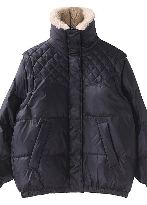 Fine Winter Jacket Winter Coats Black Warm Zippered Short Outwear