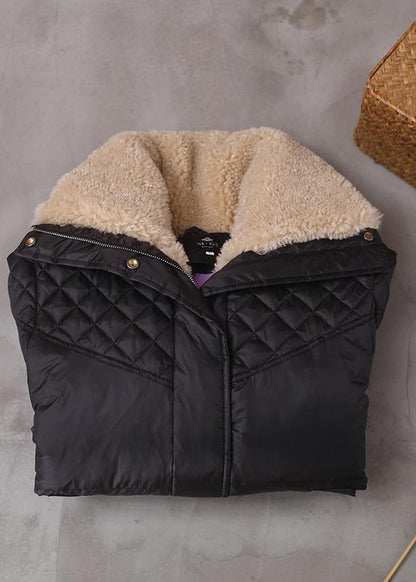 Fine Winter Jacket Winter Coats Black Warm Zippered Short Outwear