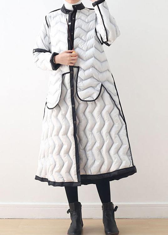 Fine Parka High Neckjackets Black Whitewear on Both Sideswarm Winter Coat