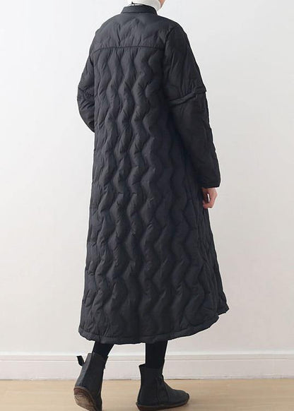 Fine Parka High Neckjackets Black Whitewear on Both Sideswarm Winter Coat