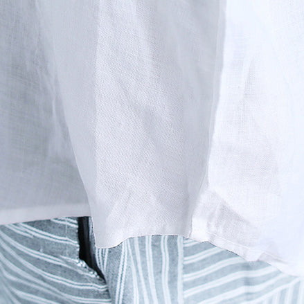 Fine Yellow Cotton Linen Tops Linen Clothing Tops O Neck Patchwork Short Sleeve Brief T Shirt