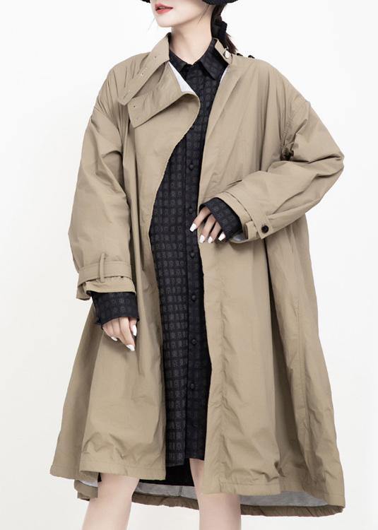 Two Ways to Wear Asymmetriccoats Khaki Midi Jackets