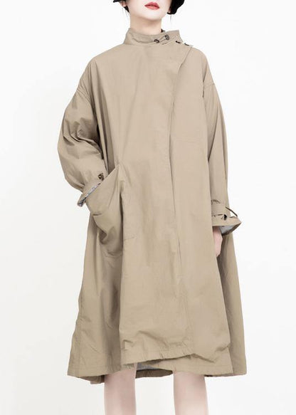 Two Ways to Wear Asymmetriccoats Khaki Midi Jackets