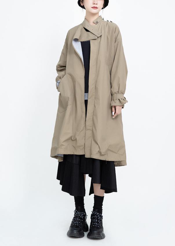 Two Ways to Wear Asymmetriccoats Khaki Midi Jackets