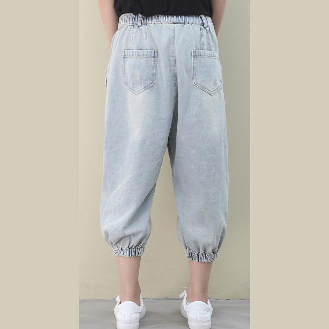 Tyle Summer Wild Pants Clothing Light Denim Blue Work Pockets Trousers