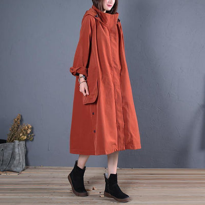 Winter Coat Fall Red Hooded Coats