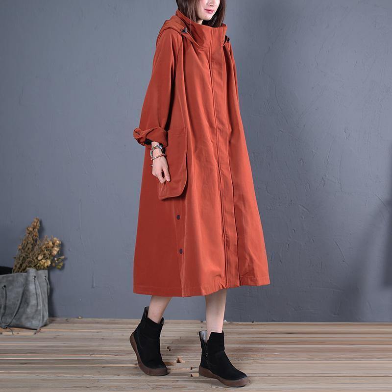 Winter Coat Fall Red Hooded Coats