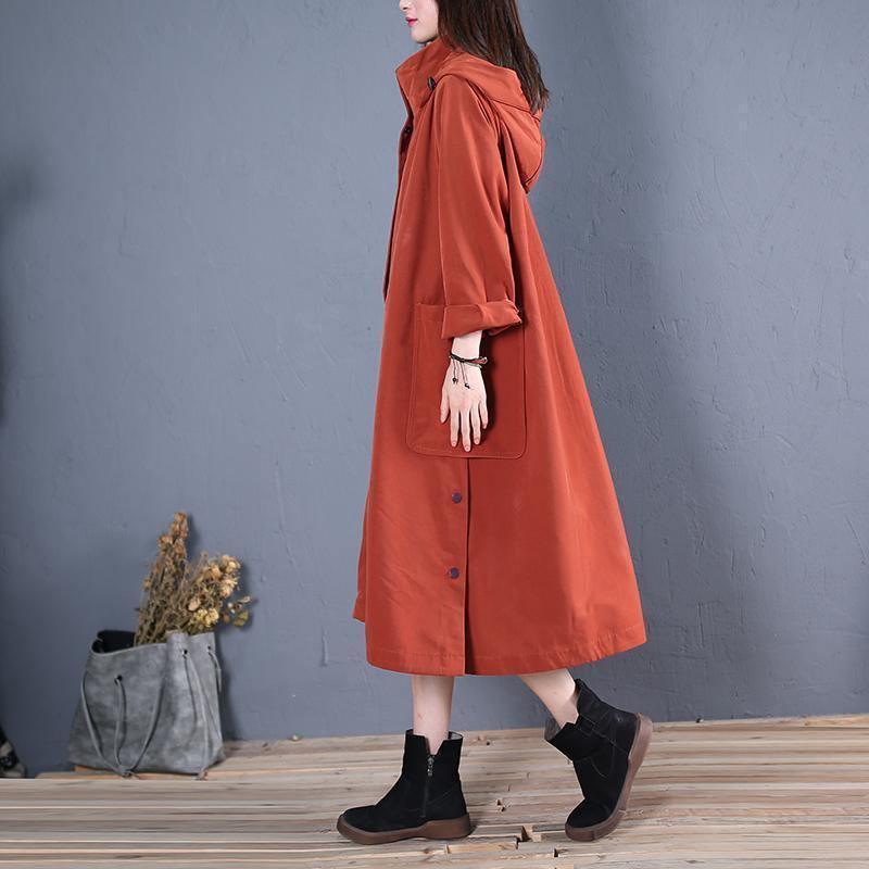 Winter Coat Fall Red Hooded Coats