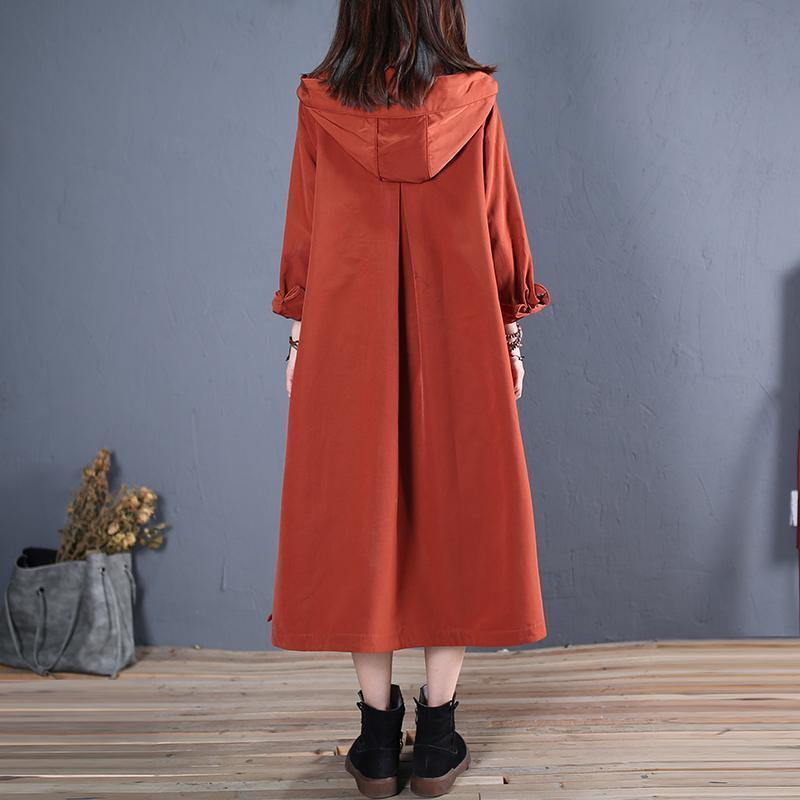 Winter Coat Fall Red Hooded Coats