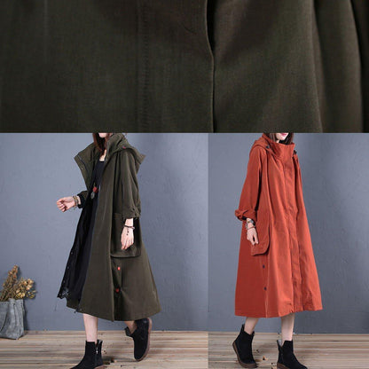 Winter Coat Fall Red Hooded Coats