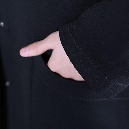 Clothing Black Side Open Fall Coats