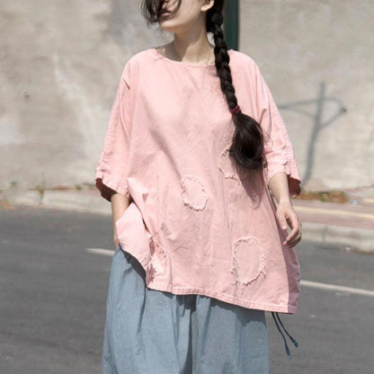 Summer T Shirt Clothing Pink Cotton Summer Mend Shirt