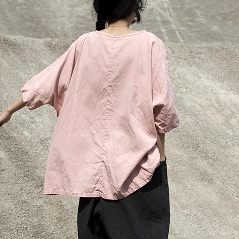 Summer T Shirt Clothing Pink Cotton Summer Mend Shirt