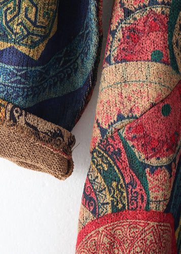 Blue Red Prints Sweater Dresses Clothing Sweater O Neck Winter Dress