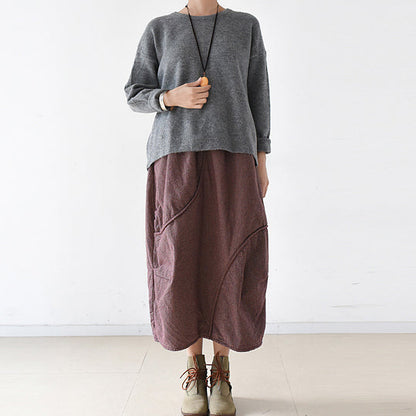Warm Gray Winter Sweaters Back Open Knit Sweater Tops Causal Winter Pullover