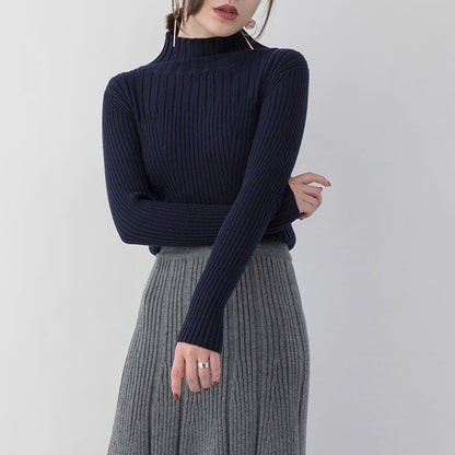 Warm Navy Cozy Sweater High Neck Pullover New Winter Sweater