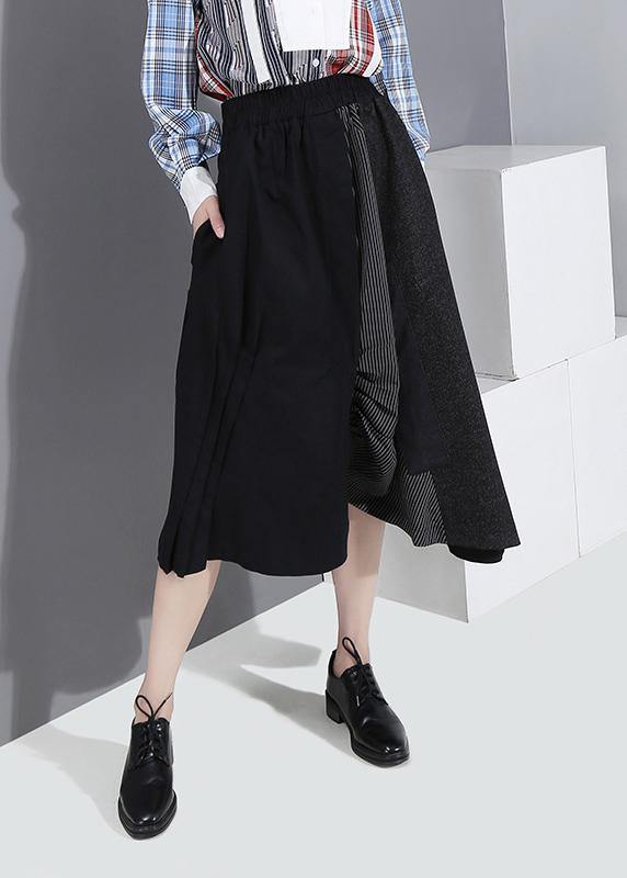 Winter Cotton Pants High Waist Patchwork Asymmetric Skirts