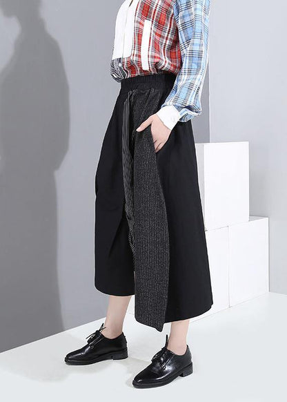 Winter Cotton Pants High Waist Patchwork Asymmetric Skirts