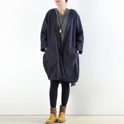 Winter Coats Navy Woolen Coats Jacket Winter Hoodie Coat