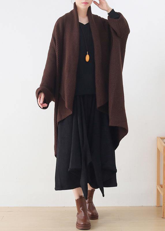 Winter New Knitted Bat Sleeve Thick Knit No Button Shawl Sweater Coat