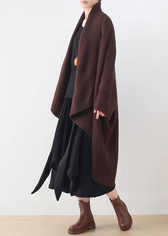 Winter New Knitted Bat Sleeve Thick Knit No Button Shawl Sweater Coat