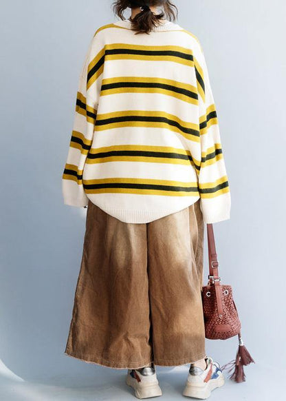 Winter Yellow Knit Tops O Neck Box Top