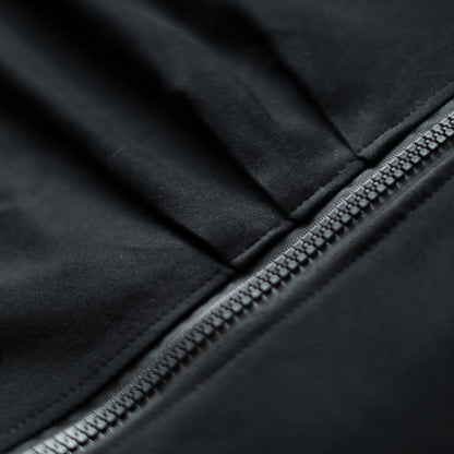 Black Coats Clothing Zippered Winter Coat Lapel Collar Maxi Coat